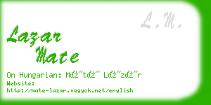 lazar mate business card